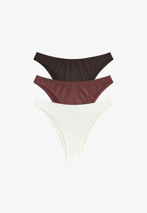 THE SET, HIGH LEG FIT - 3 PACK BIKINI BOTTOMS . - Bikiinide alumine osa - brown chocolate cream