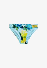 Valimata, aqua blue lime green floral
