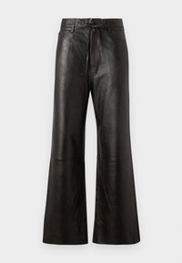 ELIJAH - Leather trousers - espresso