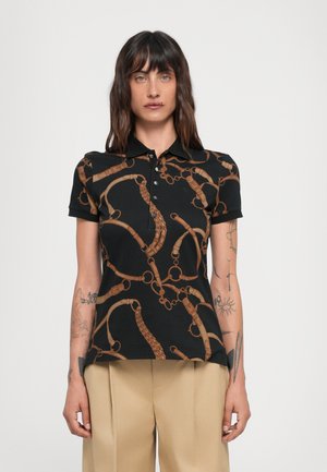 KIEWICK SLEEVE SHIRT - Poloshirt - black/tan