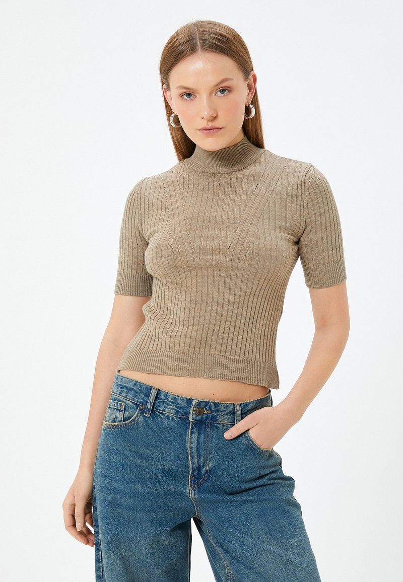 Koton SHORT SLEEVE - T-Shirt basic - brown