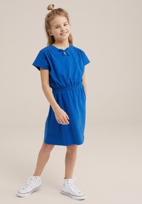 WE Fashion - Jerseykjole - blau Miniaturebillede 1