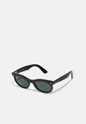 WAYFARER OVAL UNISEX - Sunglasses - black/green