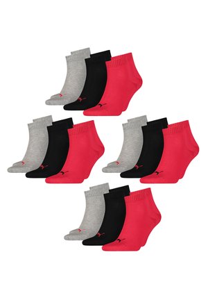 QUARTER 12ER PACK - Sokken - paar black red