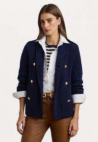 Lauren Ralph Lauren RIB KNIT DOUBLE BREASTED SWEATER JACKET - Bleizeris - refined navy