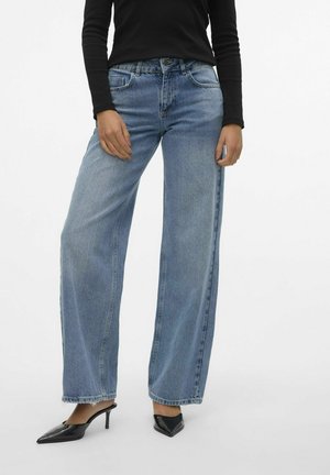 SNRANCY MID RISE WIDE - Relaxed fit jeans - light blue denim