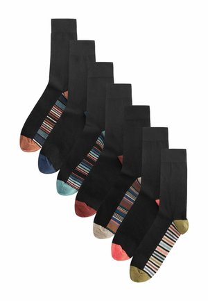 SEVEN PACK - Socks - black multi stripe
