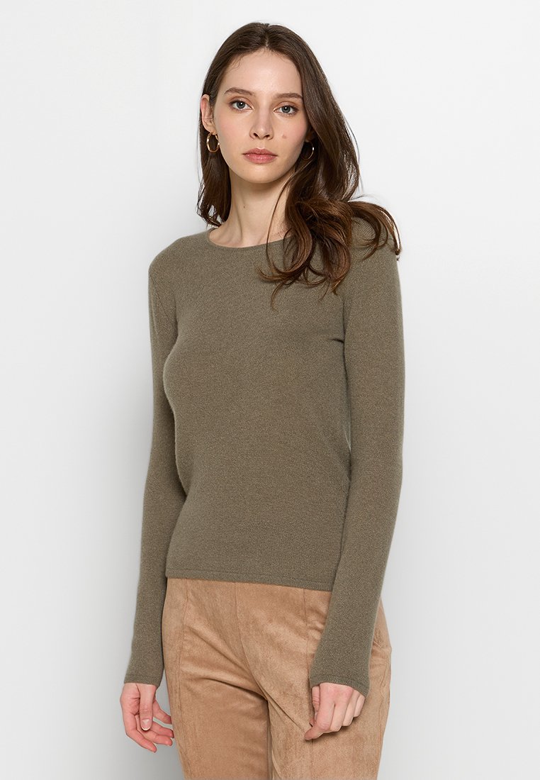 Just Cashmere Trui olijfgroen Just Cashmere Trui olijfgroen