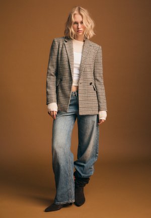 Stradivarius REGULAR FIT CHECK  - Blazer - dark brown