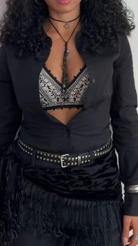 PULL&BEAR Skjortebluser - black