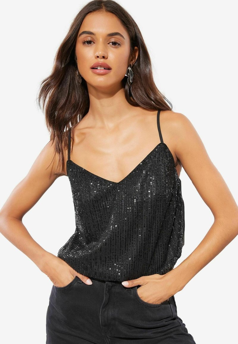 Friends Like These REGULAR FIT - EMBELLISHED SEQUIN - Topp - black