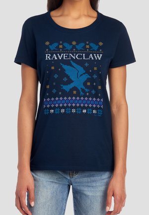 Cotton Soul, HARRY POTTER RAVENCLAW UGLY CHRISTMAS - Print T-shirt - dark blue