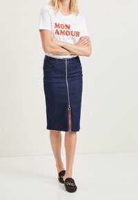 VILA Pennkjol - dirty denim