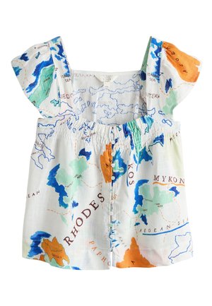 Next, LOOSE FIT - Bluse - ecru orange map print