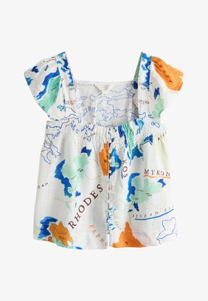 Next, LOOSE FIT - Bluse - ecru orange map print
