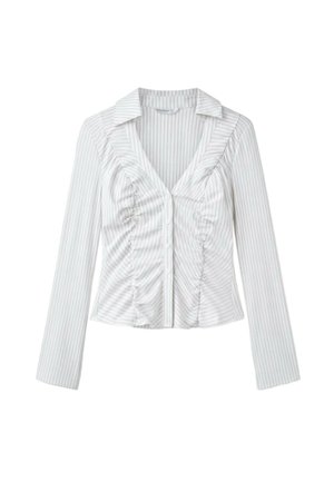 Stradivarius, GATHERED V-NECK SHIRT - Chemisier - beige