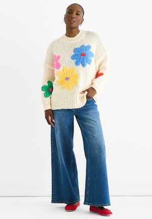 FLORAL CROCHET - Pullover - off-white