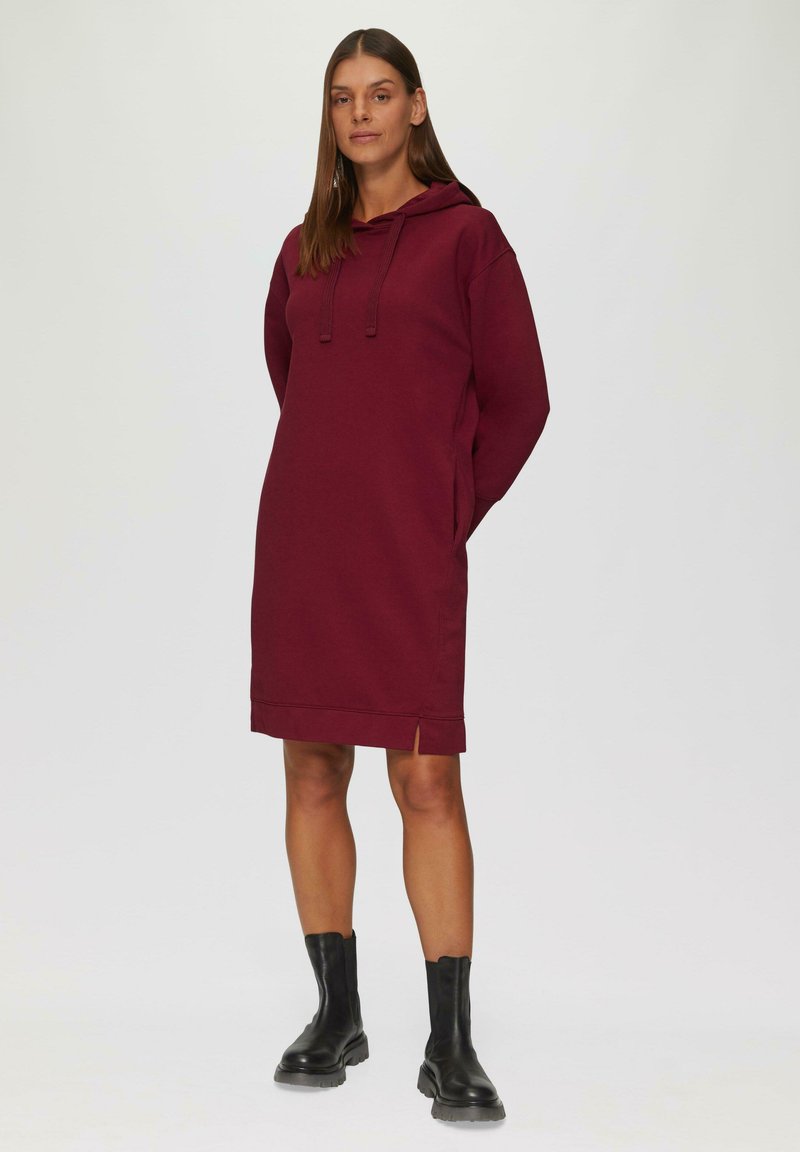 burgundy hoodie dress Pull Over Hoodie Dress