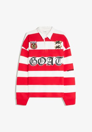 Bershka, STRIPED LONG SLEEVE- POLO - Poloshirts - red