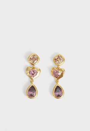 THE HEART STONE STUDS - Boucles d'oreilles - gold-coloured