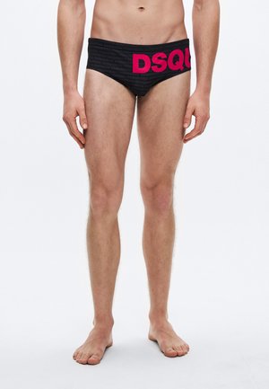 SUNSET CHASER LOGO SWIM BRIEF - Αγωνιστικό μαγιό - black/fuxia