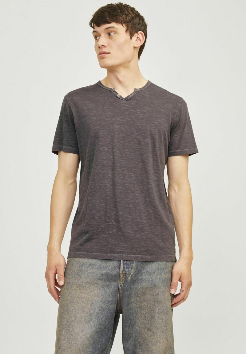 Jack & Jones ESPLIT NECK NOOS - Basic T-shirt - mulch