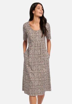 Jersey dress - ecru schwarz multicolor