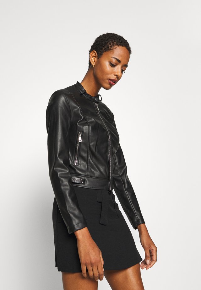 NEW JONE JACKET - Kurtka ze skóry ekologicznej - jet black