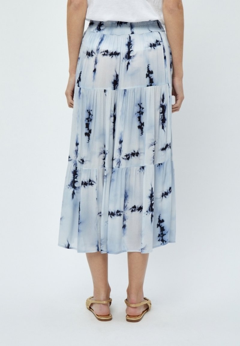 knee length dresses for ladies Andra Blue Pleated Maxi Dress with Cutout Detail