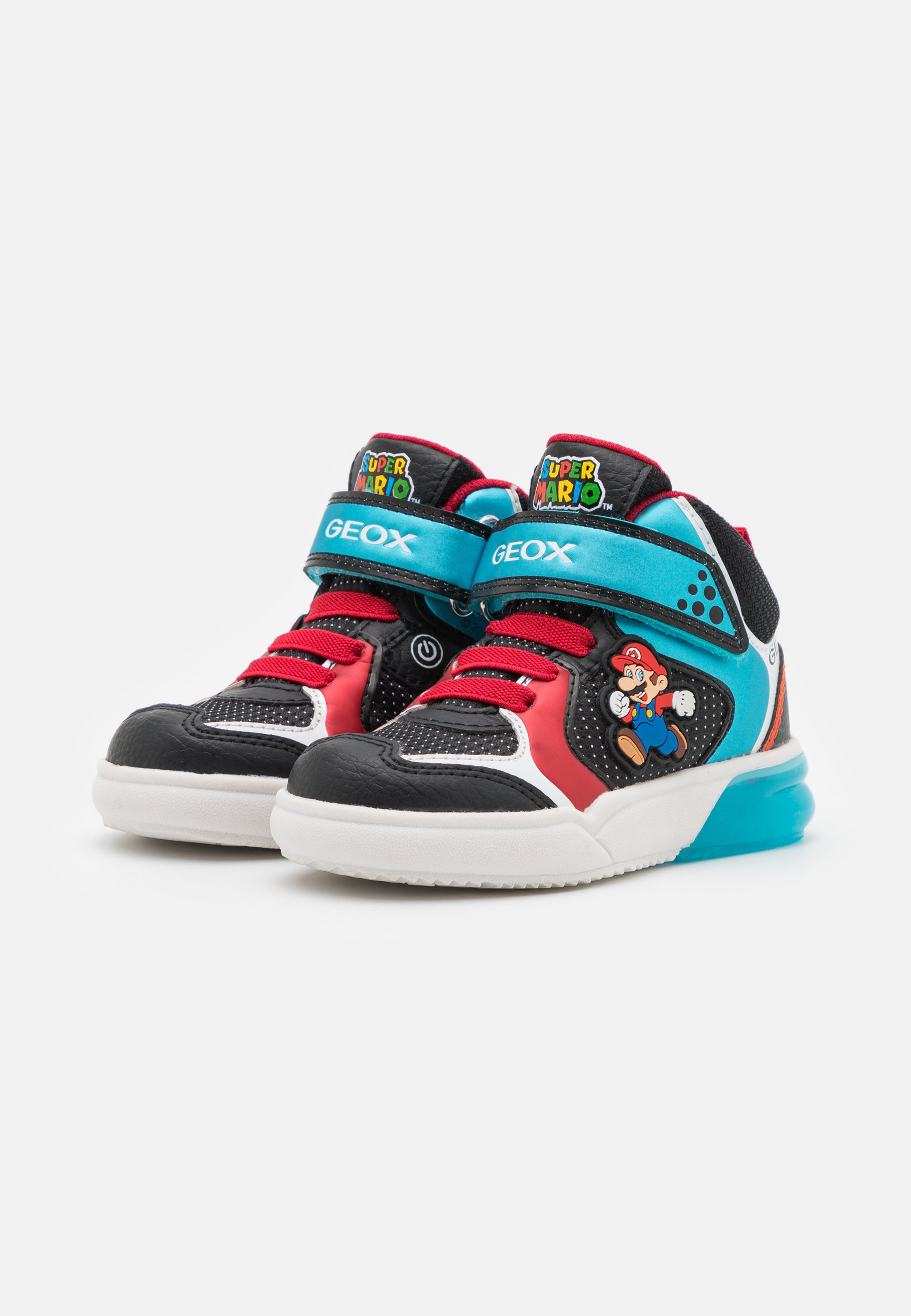 Geox NINTENDO SUPER MARIO GEOX JUNIOR GRAYJAY BOY - Baskets montantes -  black/sky/noir - ZALANDO.FR