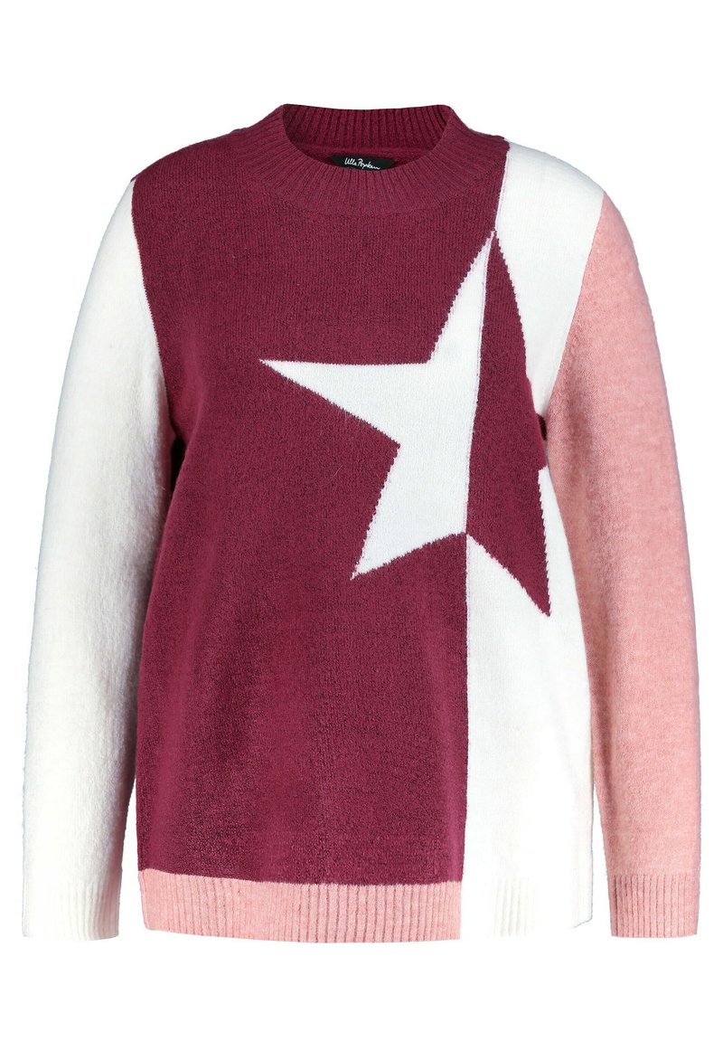 Damen Strickjacken | Ulla Popken COLORBLOCK-STAR Strickpullover magnoliarood/beere-meliert - ZX38085 Damen Strickjacken | Ulla Popken COLORBLOCK-STAR Strickpullover magnoliarood/beere-meliert - ZX38085