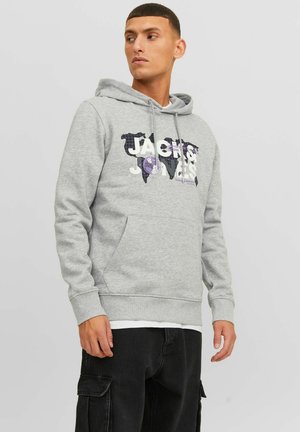 JACK & JONES HOODIE SWEAT - Džemperis ar kapuci - light grey melange