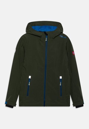 TROLLKIDS KIDS TROLLFJORD UNISEX - Soft shell jacket - ivy/electric blue/black