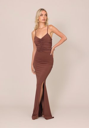 WAL G., ARINA ROUCHED - Robe en jersey - mocha