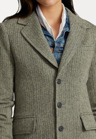 Polo Ralph Lauren HERRINGBONE COAT - Klasisks mētelis - black/cream