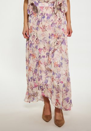 Maxi skirt - creme mehrfarbig