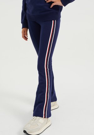 WE FASHION MEISJES FLARED LEGGING MET GLITTERBIES - Broek - dark blue