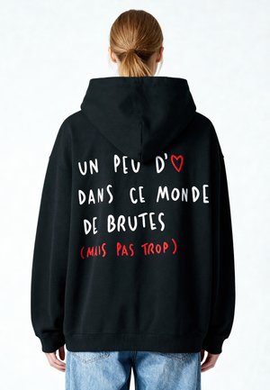 EMBROIDERY HEAYVWEIGHT UNISEX - Kapuutsiga pusa - black