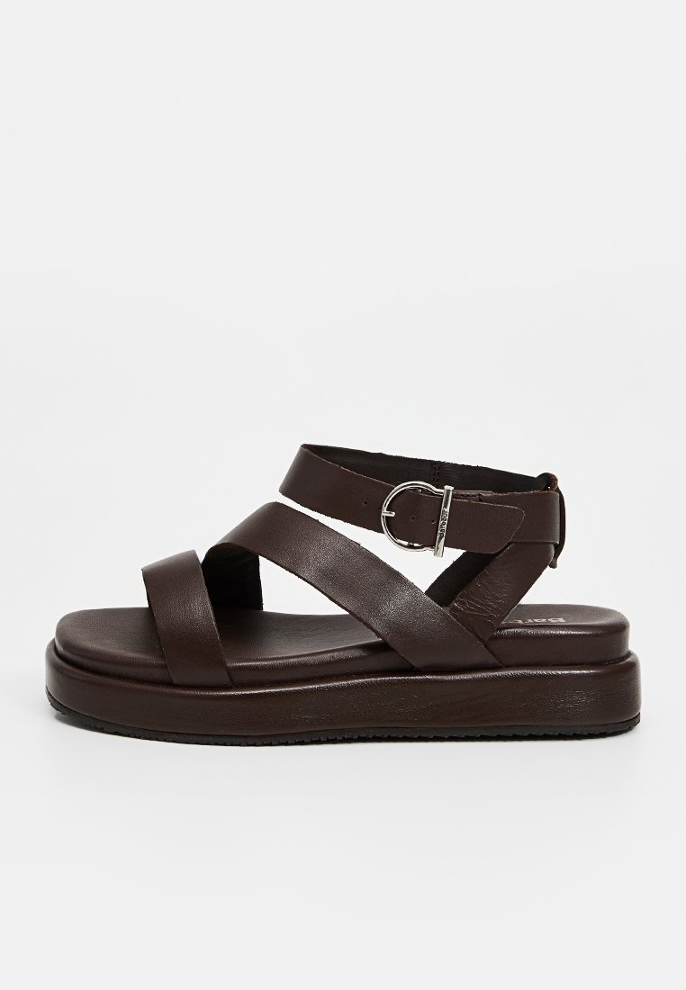 Barbour Sandalen met plateauzool donkerbruin