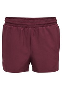 Bordeaux sportshorts met een elastische tailleband, een zachte textuur en een comfortabele pasvorm. Er zijn zijzakken inbegrepen.