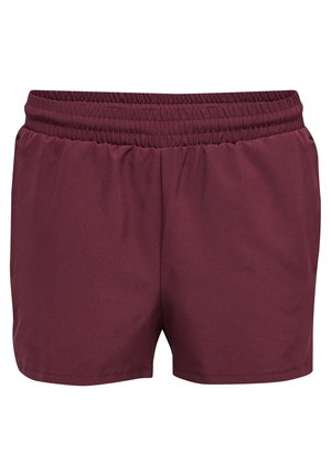 Bordeaux sportshorts met een elastische tailleband, een zachte textuur en een comfortabele pasvorm. Er zijn zijzakken inbegrepen.