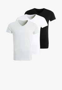 Selected, black/grey heather/white