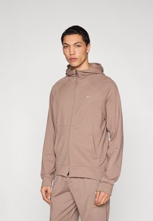 Felpa con zip - mink brown