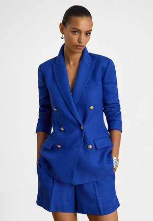 DOUBLE-BREASTED LINEN-COTTON BLAZER - Blazer - cruise royal