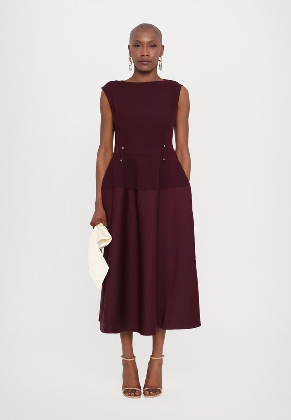 SLEEVELESS BOAT NECK MIDI DRESS - Cocktail dress / Party dress - aubergine3