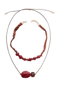 SET OF 2 BEADED - Ogrlica - bordeaux