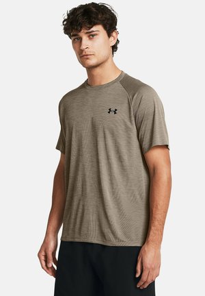 Under Armour TECH TEXTURED - Sports T-shirt - taupe dusk