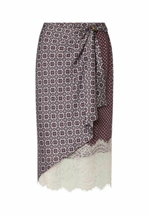 LIU JO, LIU JO MIDI SKIRT WITH LACE DETAILS - Jupe portefeuille - dark red