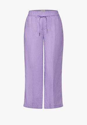 Lys lilla, afslappede bukser i en blød, struktureret stof. Har en elastisk talje med snoretræk og lige ben-design.