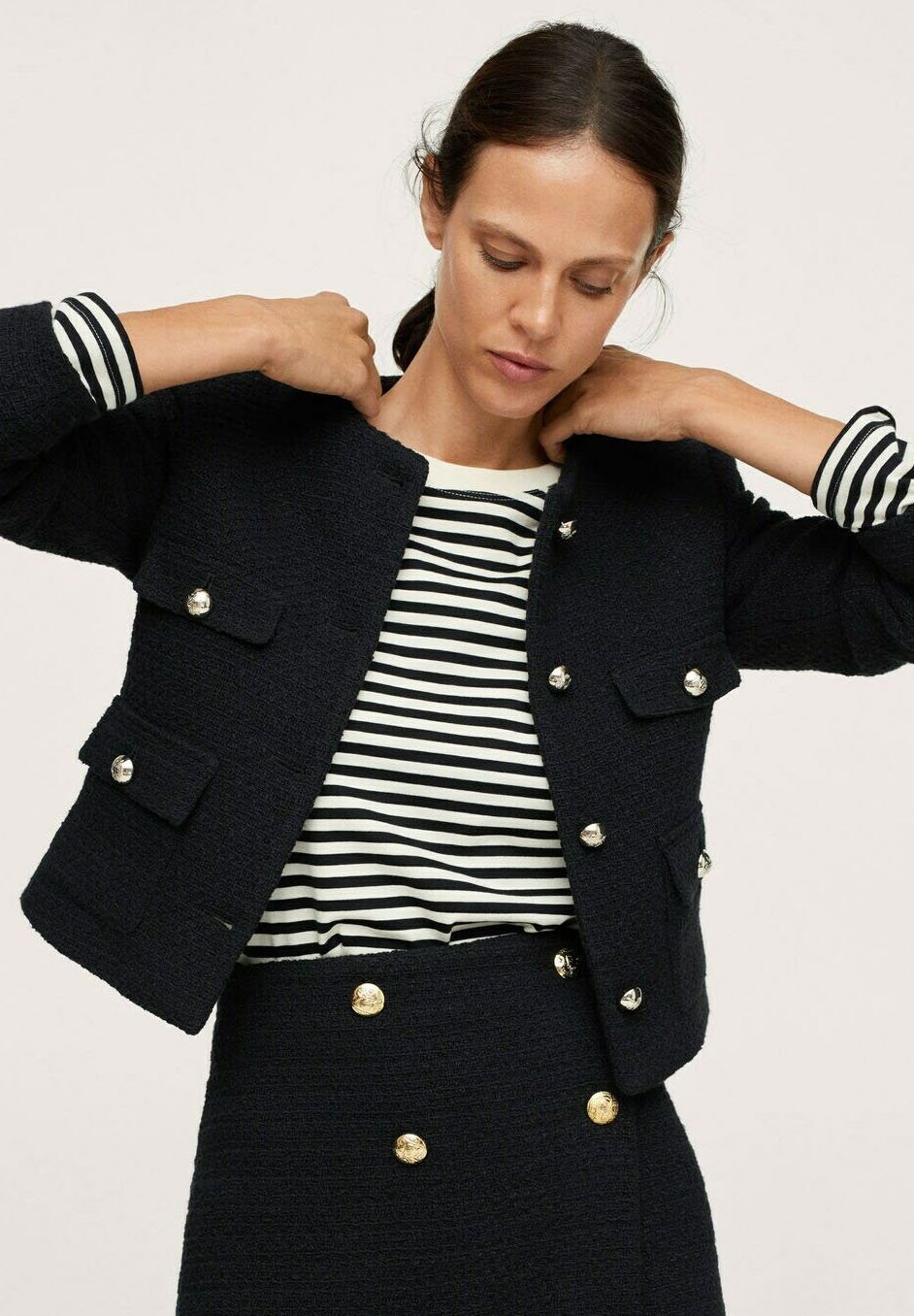 tweed longline blazer